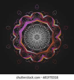 Design on colorful background. Vector winter pattern. Vector illustration. Abstract background with Floral Elements.