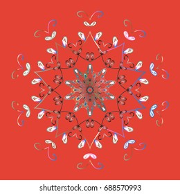 Design on colorful background. Vector winter pattern. Vector illustration. Abstract background with Floral Elements.