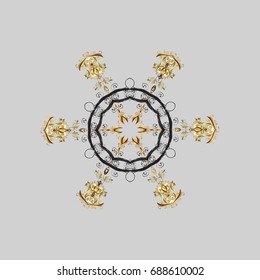 Design on gray background. Vector winter pattern. Vector illustration. Abstract background with Floral Elements.
