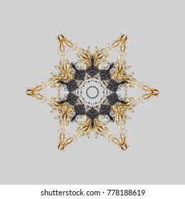 Design on gray, brown and beige colors. Vector winter pattern. Vector illustration. Abstract background with Floral Elements.