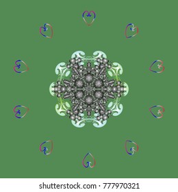 Design on green, gray and neutral colors. Vector illustration. Abstract background with Floral Elements. Vector winter pattern.