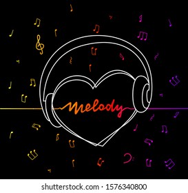 Design on a musical theme for poster, t-shirt, printing. Vector
