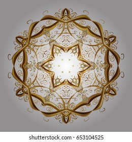 Design on white background. Abstract with Floral Elements. Vector winter pattern.