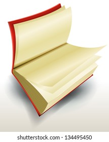 Design Open Book/ Illustration of a design open red book with blank pages for your library school or education ad content