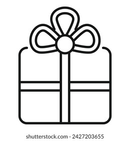 Design open gift box icon outline vector. Discount shop celebratory. Token parcel