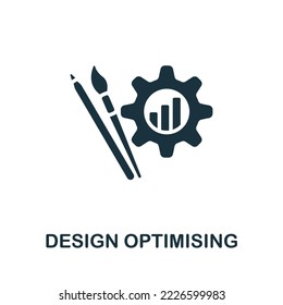 Icono de Optimización de diseño. Icono monocromo simple de Neuromarketing para plantillas, diseño web e infografías