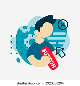 Design, optimization and website creation. Vector illustration. Flat style