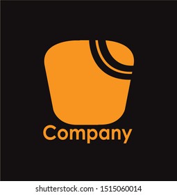 design of an orange logo, black background