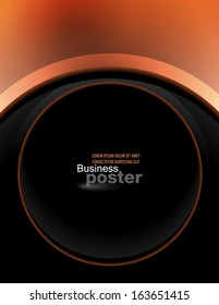 Design orange presentation poster. Design layout template. 