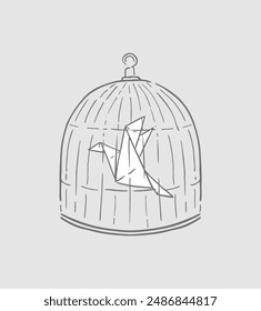 Design of origami in cage