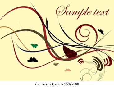 design ornament with beautiful butterfly