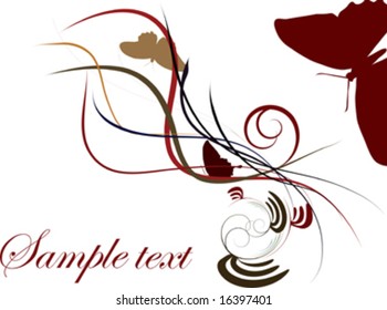 design ornament with beautiful butterfly
