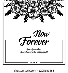 Design ornament frame now forever card vector illustration