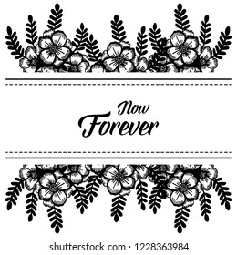 Design ornament frame now forever card vector illustration