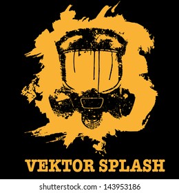 Design ornament gas mask of splattered paint