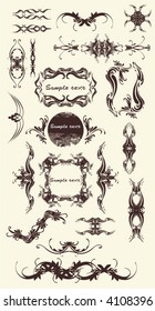 a lot of design ornaments ,floral frames,borders,vector illustration