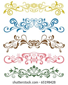 Conjunto de ornamentos de diseño. Vector de ilustración.