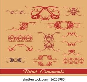 design ornaments set,decorative floral frames ,borders,vector
