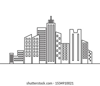 Design Outline City Space Vector Illustration Stock Vector (Royalty ...