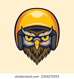 conjunto vectorial de casco de búho de diseño