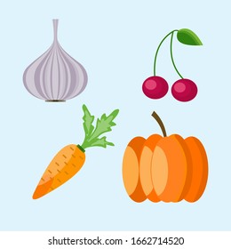 Design packages for fresh fruits and vegetables. Vector illustration