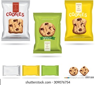Design packaging for chocolate cookies.vector