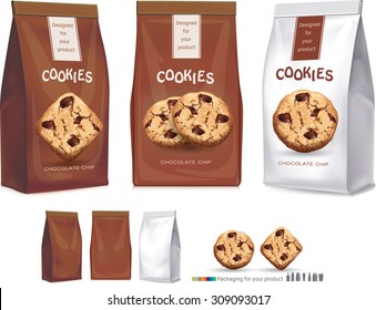 Design packaging for chocolate cookies.vector
