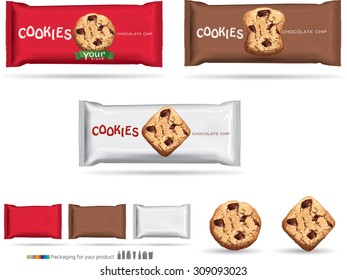 Design packaging for chocolate cookies.vector