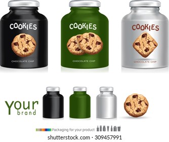 Design packaging for chocolate cookies.vector