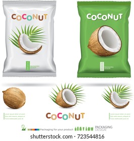 Design packaging for coconut.vector