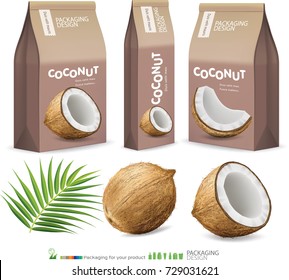 Design packaging for coconut.vector