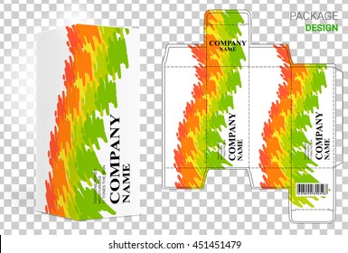 Design packaging of cosmetics, and medicines. Realistic model and cut of the box. Shampoo, shower gel, tuba.