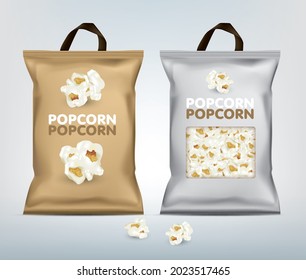 Design packaging for popcorn with a carry handle.illustration vector