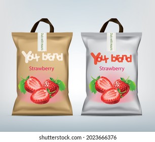 Design packaging for strawberry with a carry handle.illustration vector