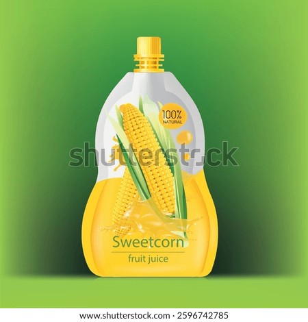 Design packaging that is a sachet of corn juice.