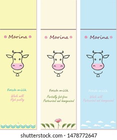 Design of packagings for healthy beverage and sporty life style, cover for milk in different colors  