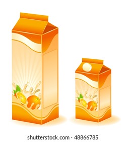 design of packing milky products with fruit - vector illustration