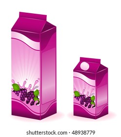 design of packing milky products with fruit - vector illustration