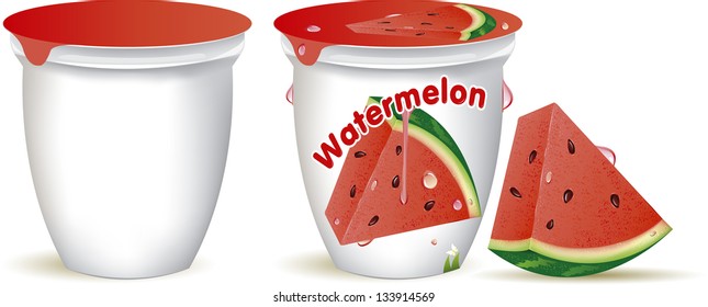 Design of packing yogurt,yogurt container,watermelon yogurt