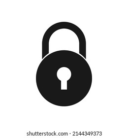 Design padlock icon vector on white background.