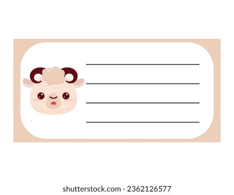 Design of the pages of the weekly and daily children's planner. Cute lamb. Checklist layout for diary, notepad