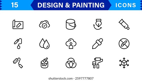 Design and Painting Icons Collection. Scalable and Versatile Icons for Art, Drawing, Illustration, and Digital Design Projects