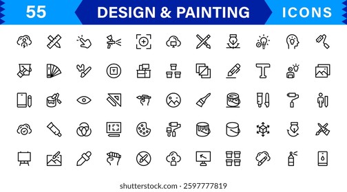 Design and Painting Icons Collection. Scalable and Versatile Icons for Art, Drawing, Illustration, and Digital Design Projects