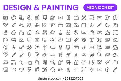 Design and Painting Icons Collection: A Versatile Set for Art, Design Projects, Illustration Work, Studio Resources, and Creative Professional Use.