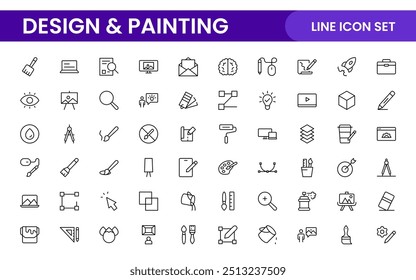 Design and Painting Icons Collection: A Versatile Set for Art, Design Projects, Illustration Work, Studio Resources, and Creative Professional Use.