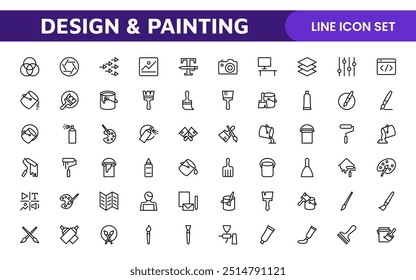 Design and Painting Icons Collection: A Versatile Set for Art, Design Projects, Illustration Work, Studio Resources, and Creative Professional Use.