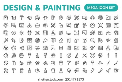 Design and Painting Icons Collection: A Versatile Set for Art, Design Projects, Illustration Work, Studio Resources, and Creative Professional Use.