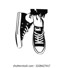 design of a pair of casual sneakers. can be used for t-shirts. Vector illustration