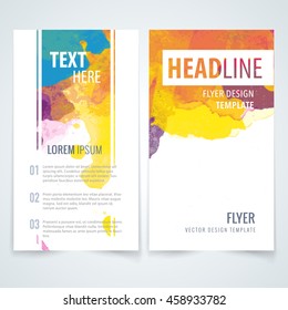 design part template for promotion leaflet poster or flyer on watercolor scene valuable for any project where a platter of color makes the difference colour texture colorful banquet abstract scene dye