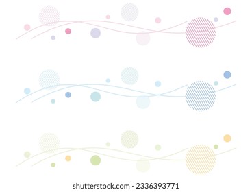 Design parts set with geometric patterns and curves, vector illustration